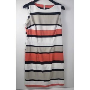 Alyx Dress Women's Size 12 Sheath Striped Unlined Polyester Knee Length Career